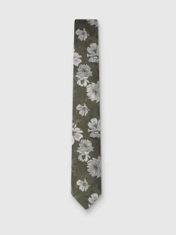 Outlet Antique Rogue Green Large Floral Tie