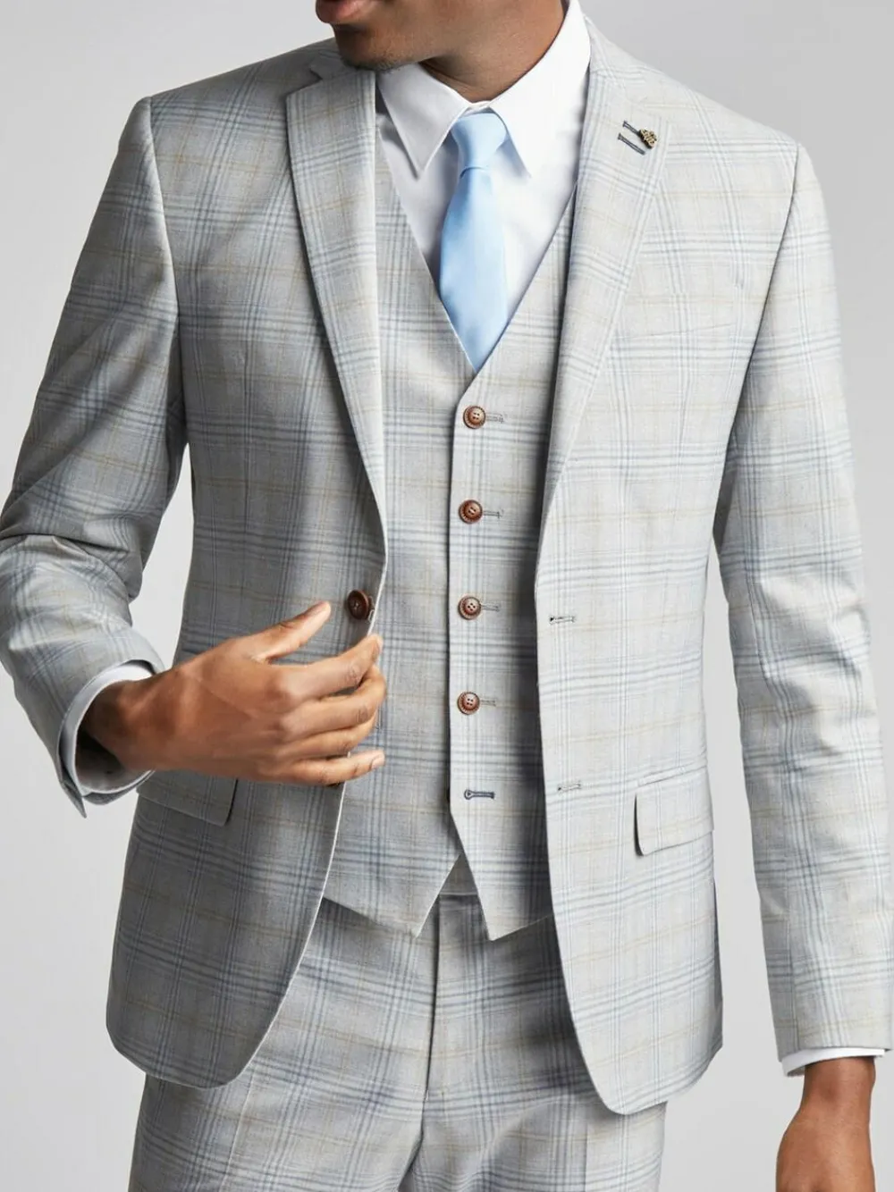 Antique Rogue Grey Agate Taupe Check Jacket^ Grey Suits