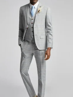 Antique Rogue Grey Agate Taupe Check Jacket^ Grey Suits