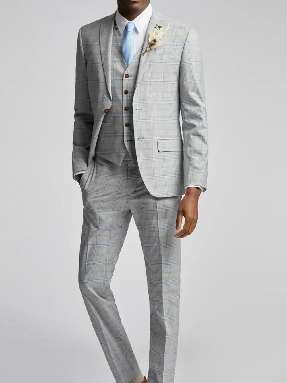 Antique Rogue Grey Agate Taupe Check Jacket^ Grey Suits