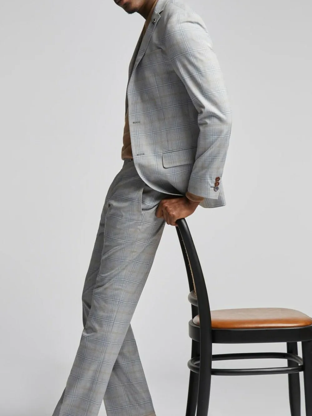 Antique Rogue Grey Agate Taupe Check Jacket^ Grey Suits