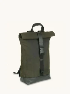 Hot Apatchy Green The Cavendish Waxed Canvas & Leather Backpack