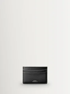 A.P.C. Black Porte Cartes Andre Card Holder^ Wallets