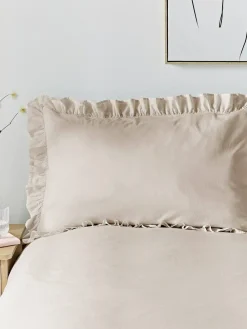 Clearance Appletree Berry Cassia Frill Duvet Cover Set Natural