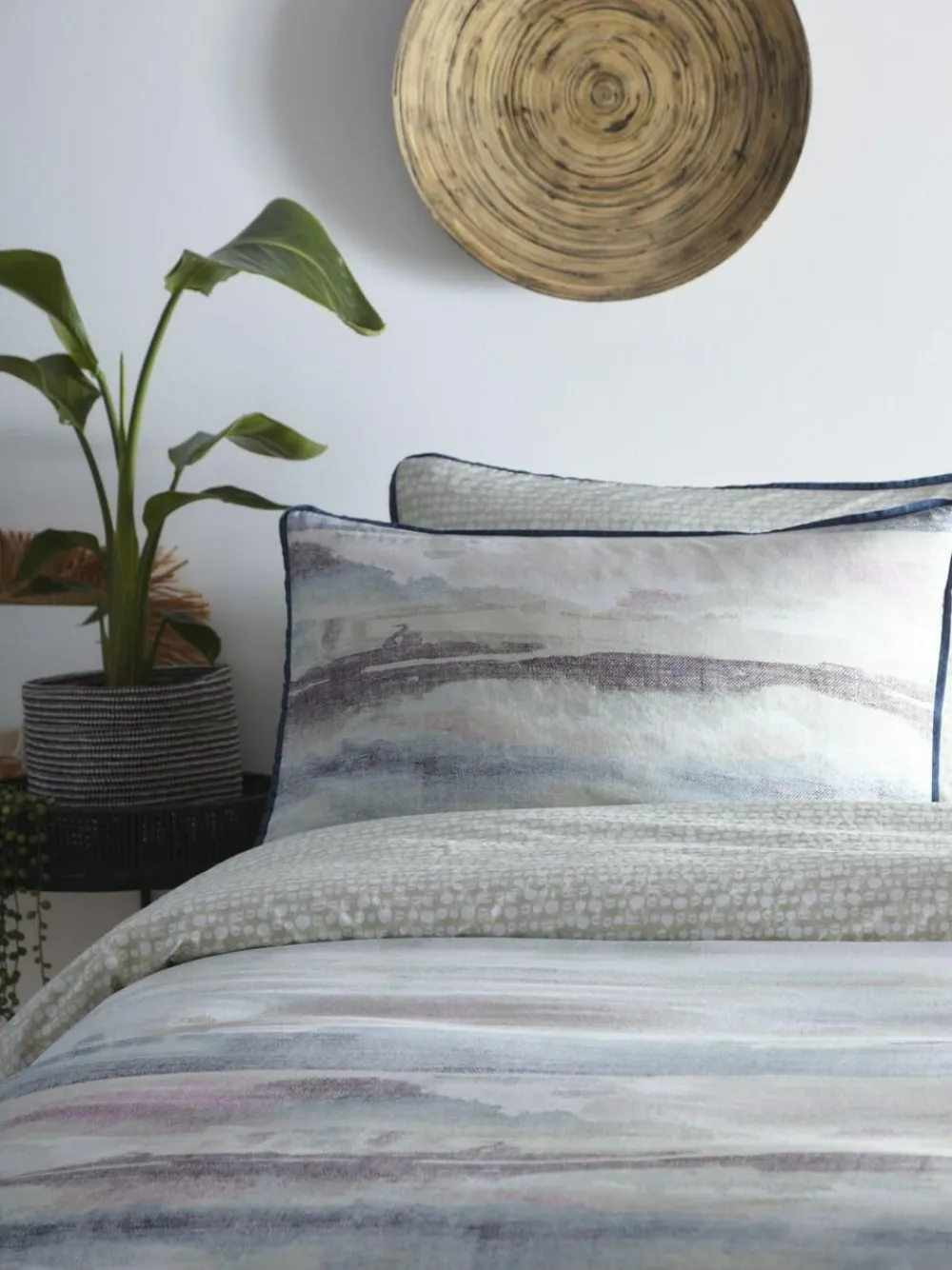 Best Appletree Blue Landscape 100% Cotton Duvet Cover And Pillowcase Set