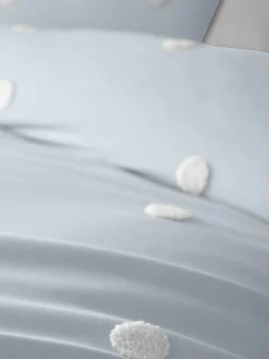 Clearance Appletree Dot Garden 100% Pure Cotton Duvet Cover and Pillowcase Set Duck Egg Blue