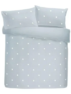 Clearance Appletree Dot Garden 100% Pure Cotton Duvet Cover and Pillowcase Set Duck Egg Blue