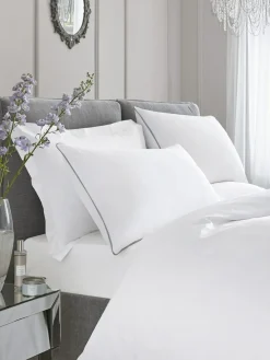 Appletree White Plain Dye 100% Cotton Duvet Cover and Pillowcase Set^ Branded Bedlinen