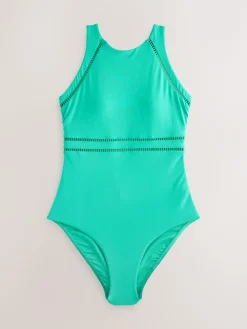 Discount Next High Neck Tummy Control Shaping Swimsuit Aqua Green