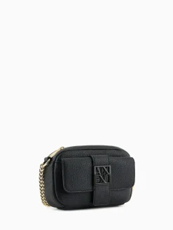 Clearance Armani Exchange Logo Messenger Black Bag