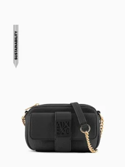 Clearance Armani Exchange Logo Messenger Black Bag