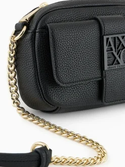 Clearance Armani Exchange Logo Messenger Black Bag