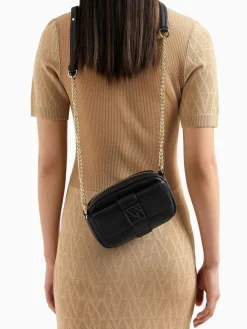 Clearance Armani Exchange Logo Messenger Black Bag