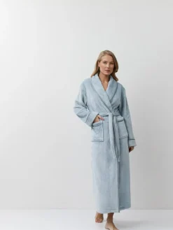 Aruelle Blue Pin Stripe Lea Long Robe^Women Bathrobes
