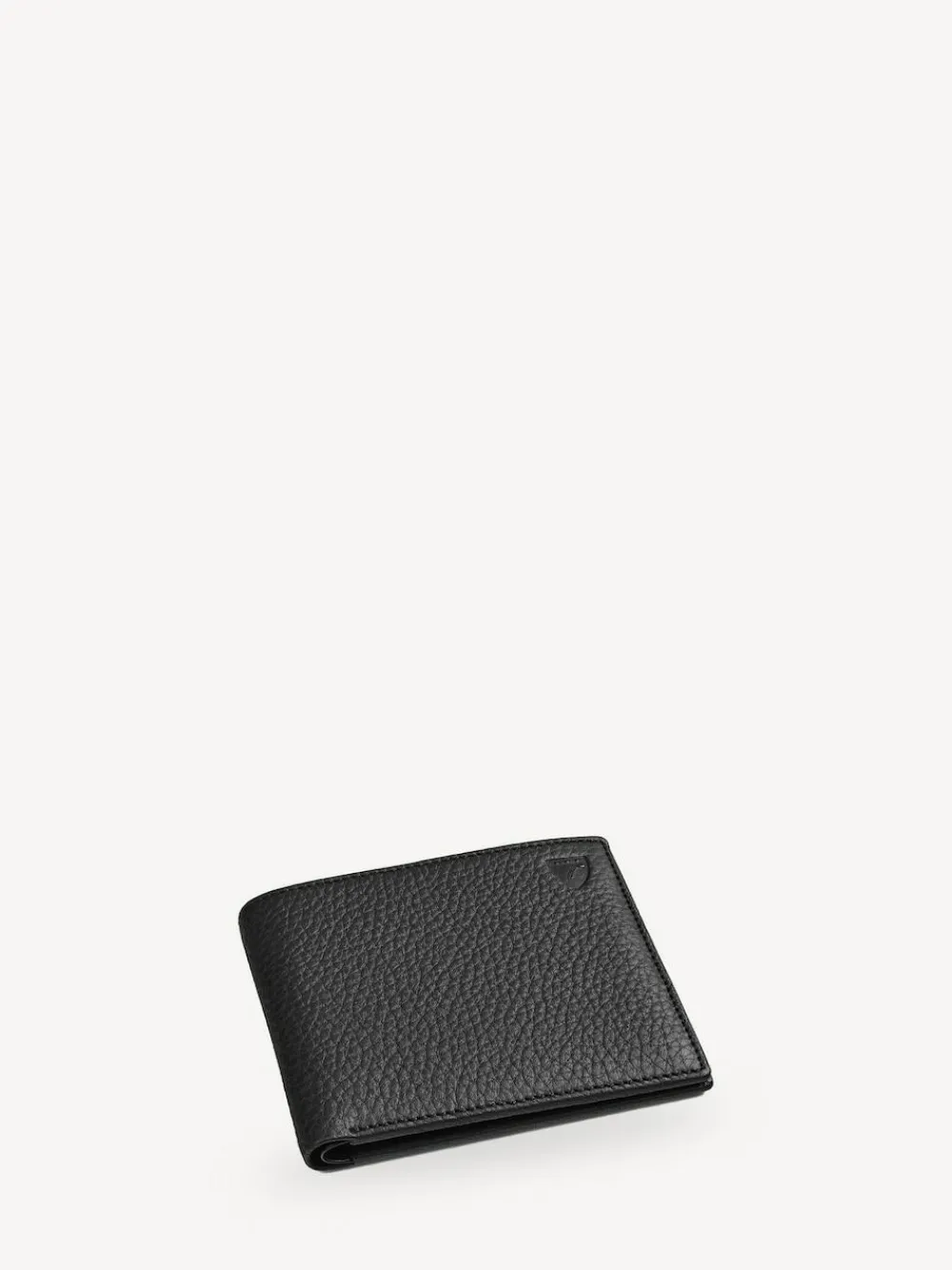 Hot Aspinal of London Billfold Wallet 8CC Pebble with Smooth Interior Leather Black