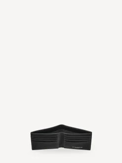 Hot Aspinal of London Billfold Wallet 8CC Pebble with Smooth Interior Leather Black