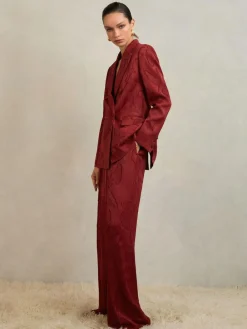 Reiss Atelier Red Ottelie Atelier Jacquard Double-Breasted Blazer^Women Suits & Tailoring