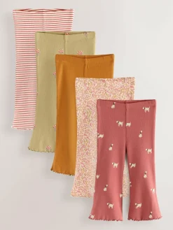 New Next Flared Leggings 5 Pack (3mths-7yrs) Autumnal Orange