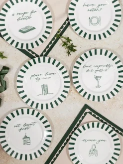Avalon Home Forest Green Drink Responsibly Dessert Plate^ Dinner Sets & Pasta Bowls