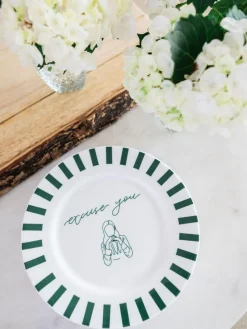 Online Avalon Home Forest Green Excuse You Dessert Plate