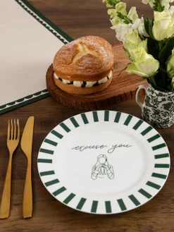 Online Avalon Home Forest Green Excuse You Dessert Plate