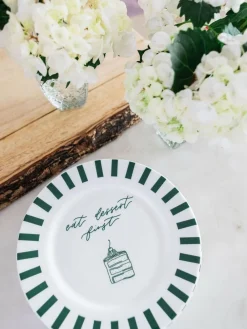 Avalon Home Forest Green Eat Dessert Plate^ Dinner Sets & Pasta Bowls