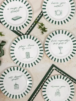 Avalon Home Forest Green Eat Dessert Plate^ Dinner Sets & Pasta Bowls