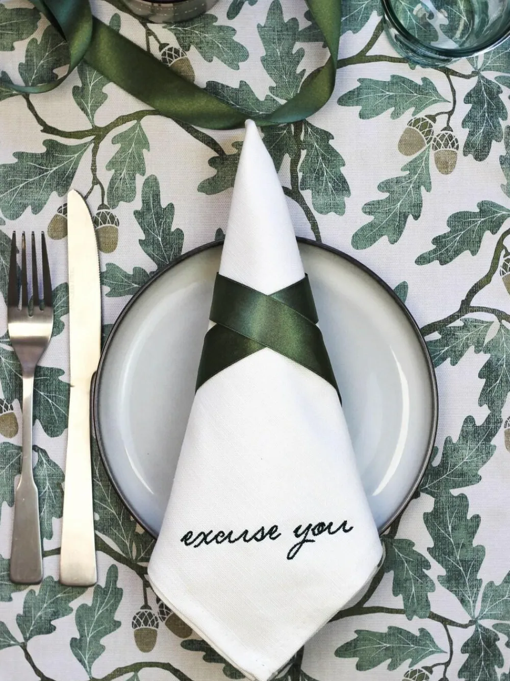 Clearance Avalon Home Set of 4 White Manners Collection 100% Cotton Napkins Gift Box