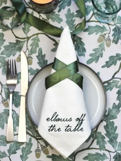 Clearance Avalon Home Set of 4 White Manners Collection 100% Cotton Napkins Gift Box