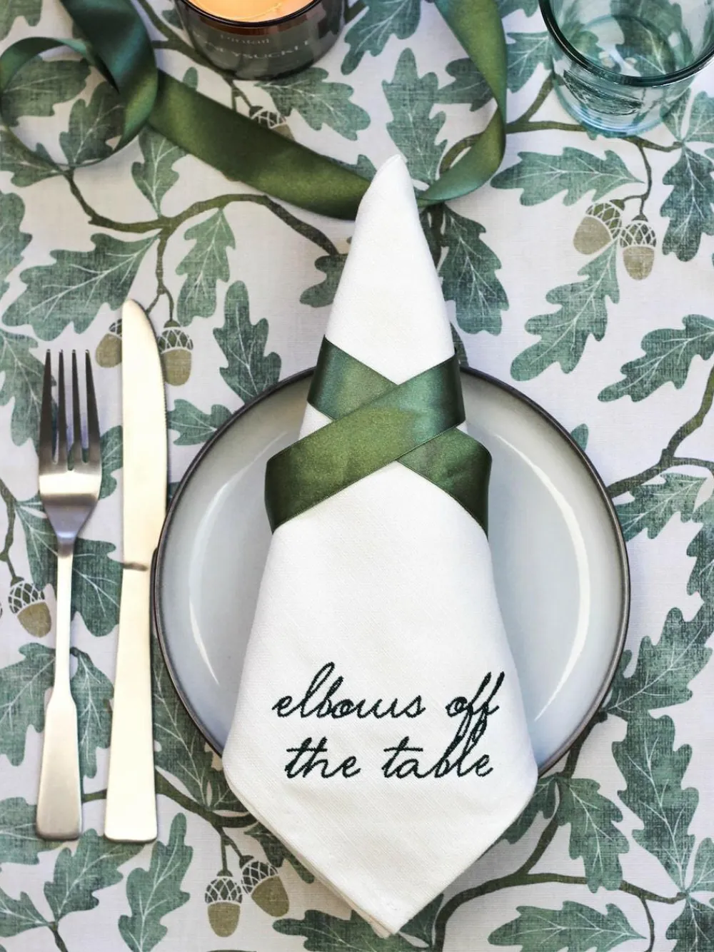 Clearance Avalon Home Set of 4 White Manners Collection 100% Cotton Napkins Gift Box