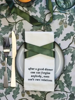 Avalon Home Set of 4 White Literary Collection Napkins 100% Cotton Gift Box^ Branded Kitchenware|Table Linen, Placemats & Coasters