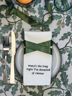 Avalon Home Set of 4 White Literary Collection Napkins 100% Cotton Gift Box^ Branded Kitchenware|Table Linen, Placemats & Coasters