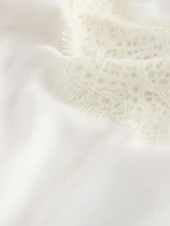 B by Ted Baker Ecru Satin Lace Bridal Robe^Women Bathrobes