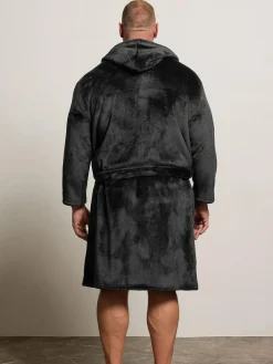 Clearance BadRhino Big & Tall Black Plush Dressing Gown