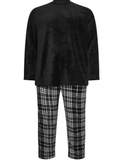 Clearance BadRhino Big & Tall Black Checked Fleece Pyjama Bottoms