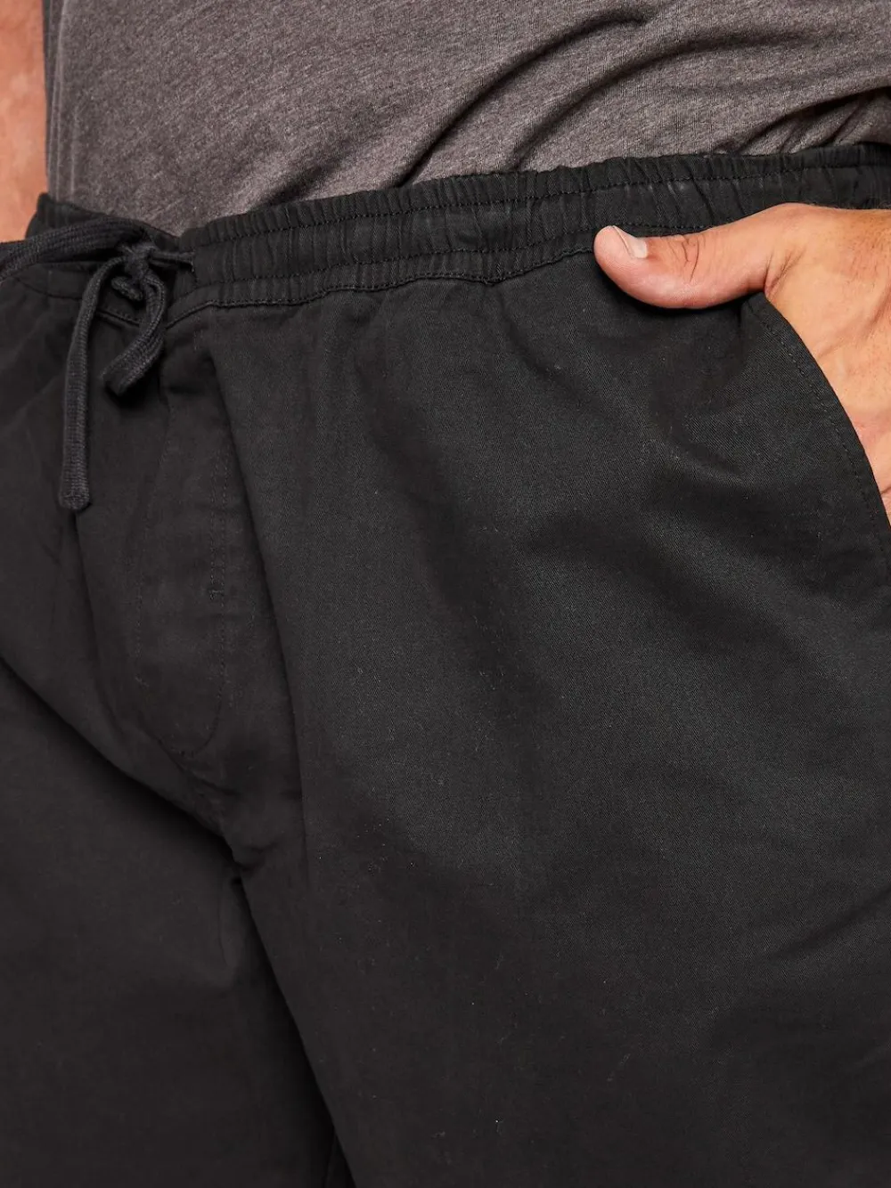 Online BadRhino Big & Tall Stretch Elasticated Waist Chinos Shorts Black