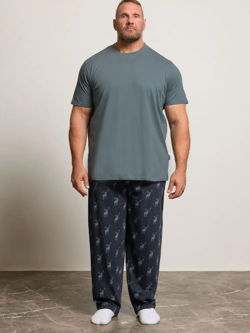 BadRhino Big & Tall Blue Stag Pyjamas Set^ Pyjamas