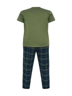 BadRhino Big & Tall Checked T-Shirt amd Pyjama Bottoms Set^ Pyjamas