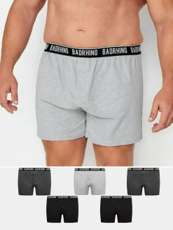 Sale BadRhino Big & Tall Boxers 5 Packs Grey