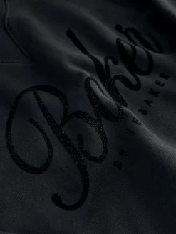 Baker by Ted Baker 2 Piece Flock Print Boxy Sweat & Cuffed Joggers Set Black