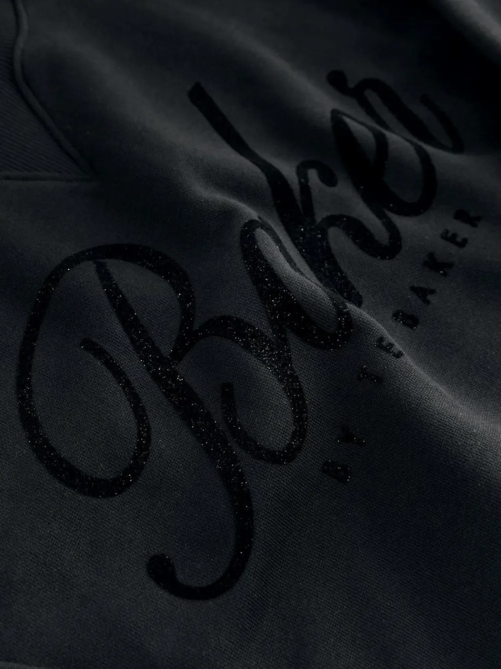 Baker by Ted Baker 2 Piece Flock Print Boxy Sweat & Cuffed Joggers Set Black