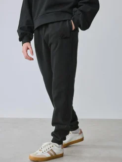 Baker by Ted Baker 2 Piece Flock Print Boxy Sweat & Cuffed Joggers Set Black