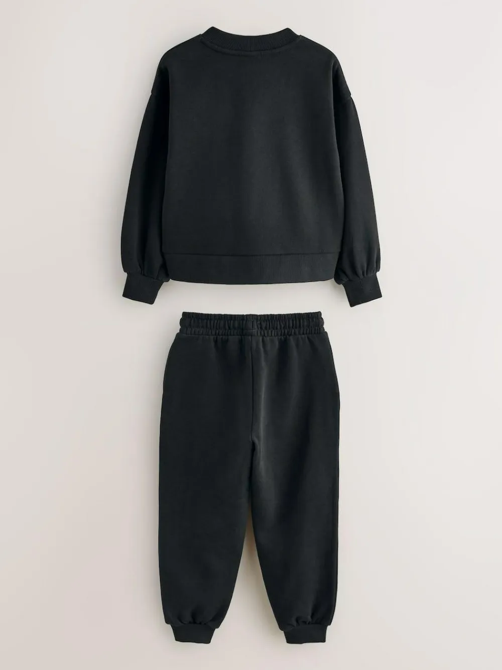 Baker by Ted Baker 2 Piece Flock Print Boxy Sweat & Cuffed Joggers Set Black