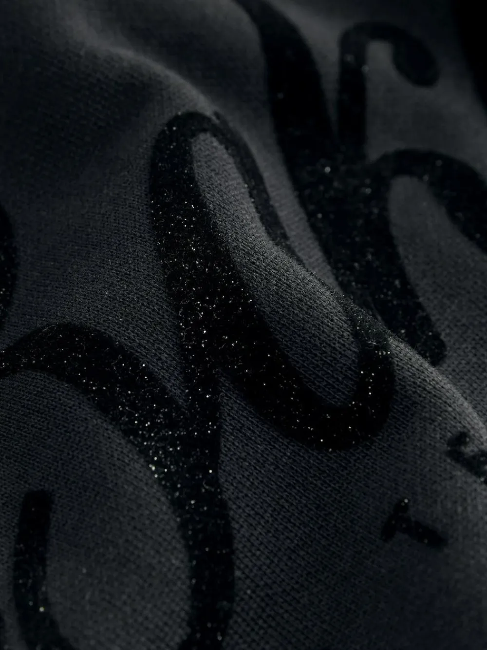 Baker by Ted Baker 2 Piece Flock Print Boxy Sweat & Cuffed Joggers Set Black