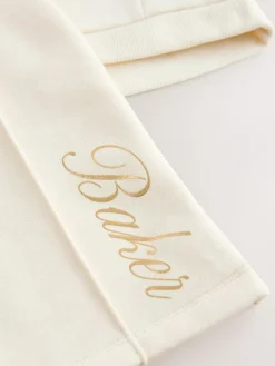 Hot Baker by Ted Baker 2 Piece Cream Sweat & Pintuck Wide Leg Jogger Set