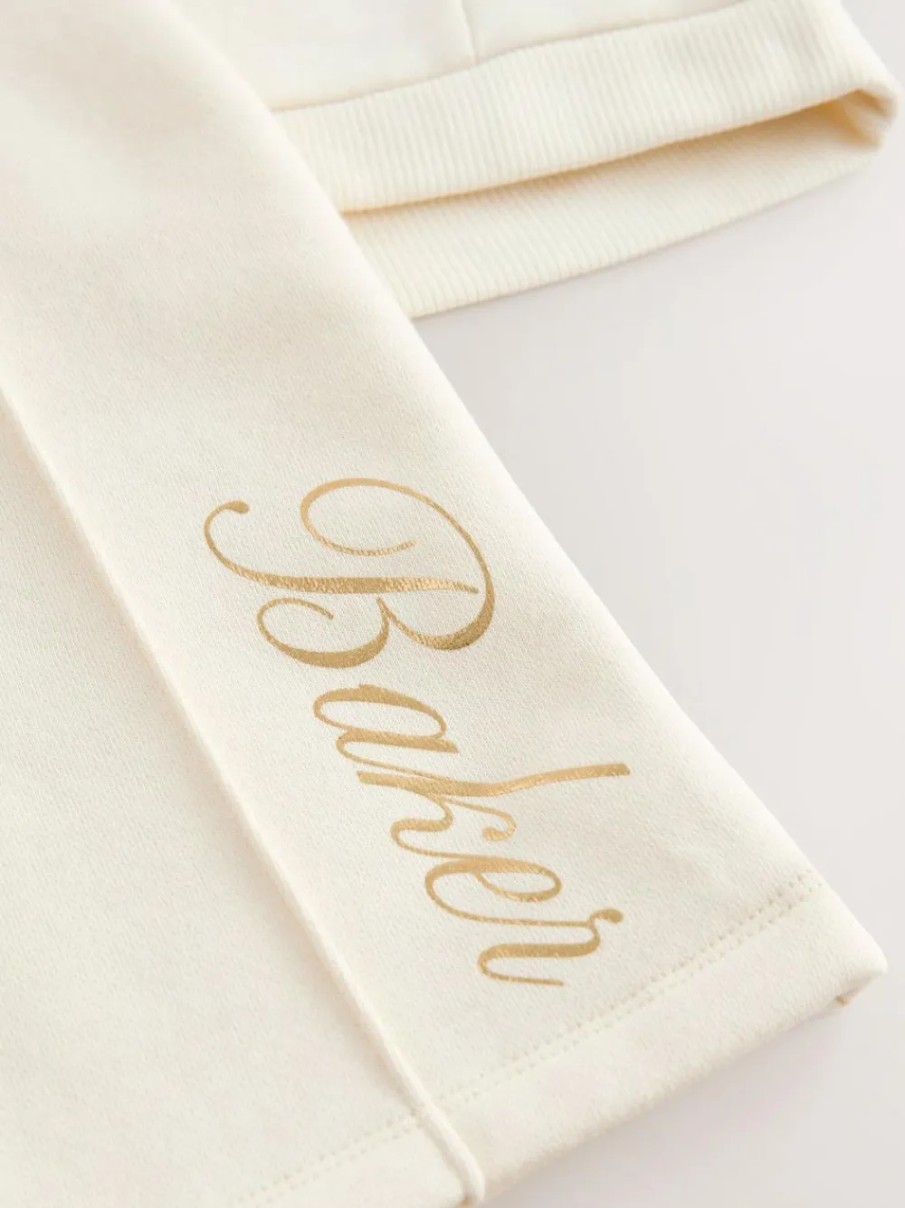 Hot Baker by Ted Baker 2 Piece Cream Sweat & Pintuck Wide Leg Jogger Set