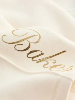 Hot Baker by Ted Baker 2 Piece Cream Sweat & Pintuck Wide Leg Jogger Set