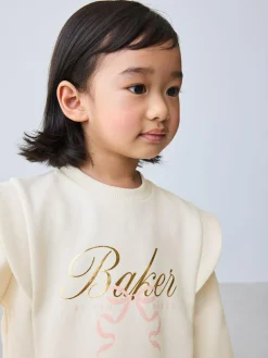 Hot Baker by Ted Baker 2 Piece Cream Sweat & Pintuck Wide Leg Jogger Set