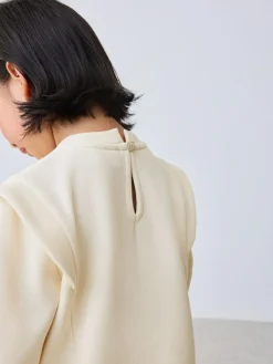 Hot Baker by Ted Baker 2 Piece Cream Sweat & Pintuck Wide Leg Jogger Set