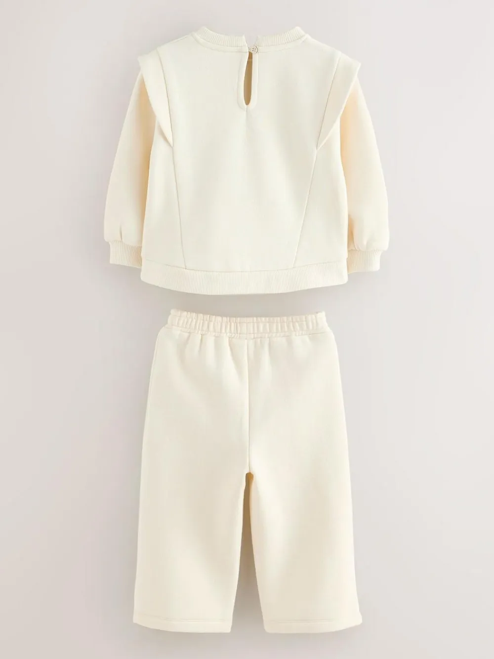 Hot Baker by Ted Baker 2 Piece Cream Sweat & Pintuck Wide Leg Jogger Set